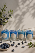 Blueberry Iced Latte – תקריב על שכבות השעווה וקוביות הקרח